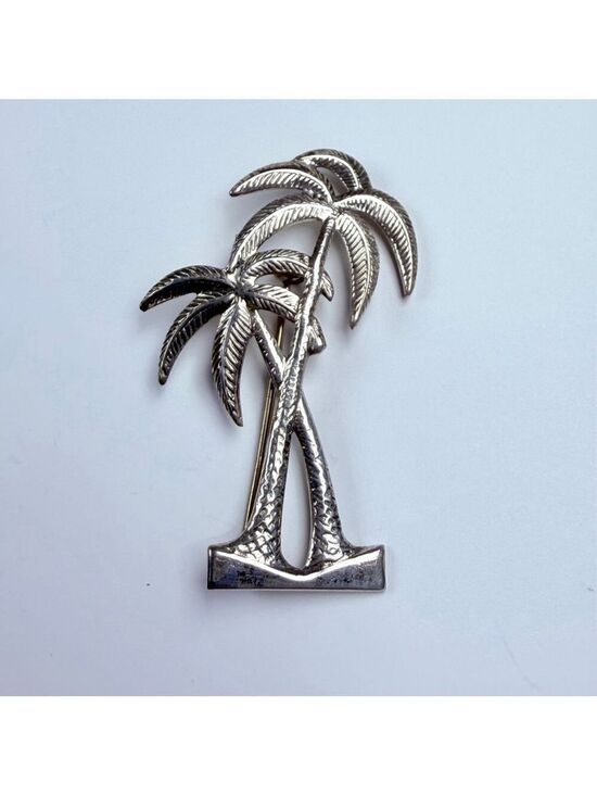 Jewelry - Tropical Palm Tree Figural 925 Sterling Silver Vintage Pin Brooch Mid Century